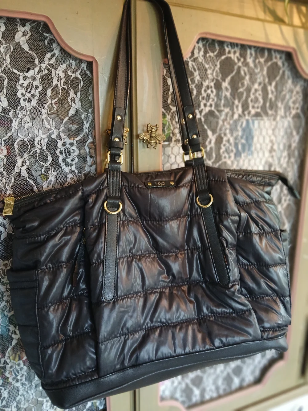 Tutiko New York Quilted Tote Bag – Black Shoulder Bag